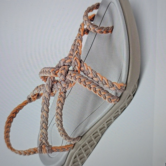 Shoes - NWOT Braided Sandals with Orange and Gray Straps (#1)